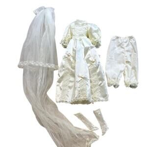 Doll Wedding Dress Cream Lace Ensemble for Mann‎ Doll